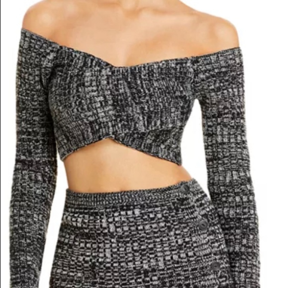 Cropped Top Off the Shoulder sweater & sweater skirt
